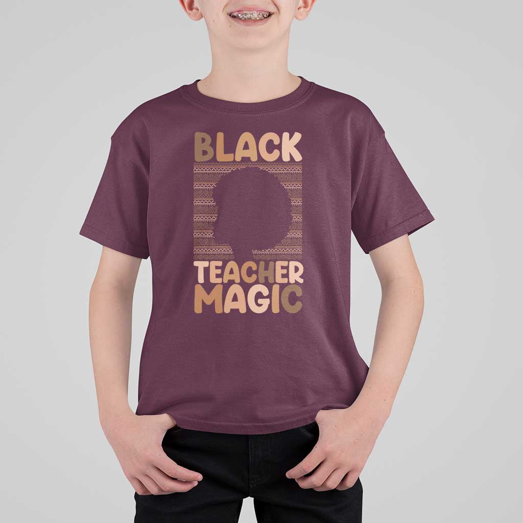Black Teacher Magic T Shirt For Kid Empowering African American Pride Teacher Gift - Wonder Print Shop