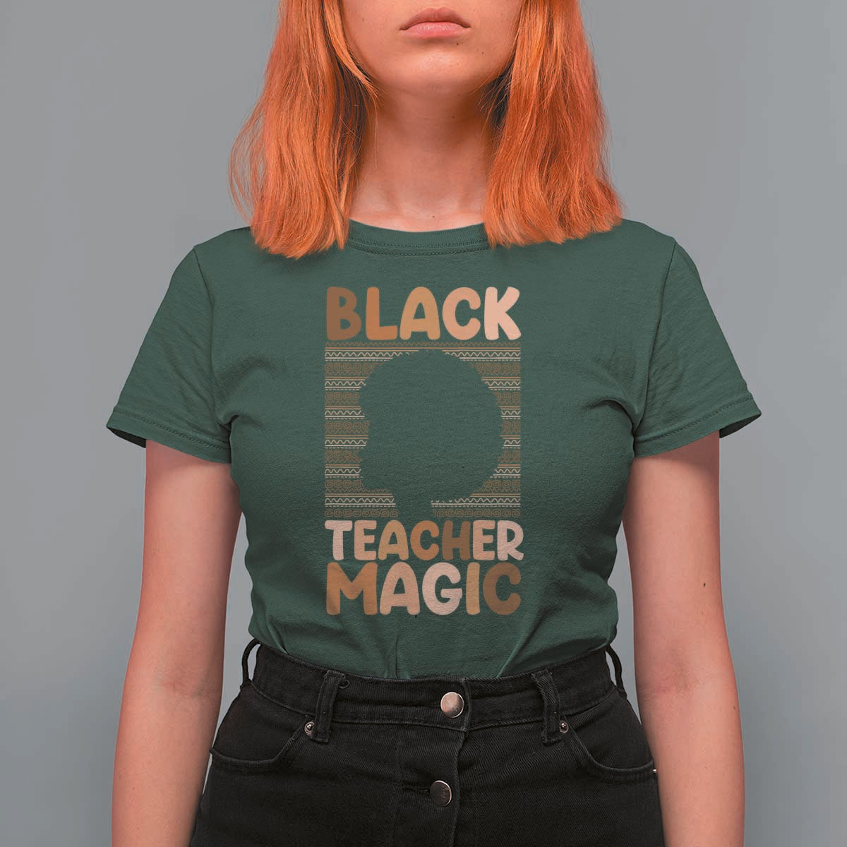 Black Teacher Magic T Shirt For Women Empowering African American Pride Teacher Gift - Wonder Print Shop