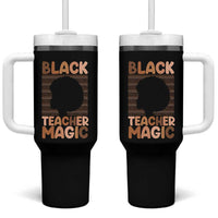 Black Teacher Magic Tumbler With Handle Empowering African American Pride Teacher Gift - Wonder Print Shop