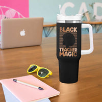 Black Teacher Magic Tumbler With Handle Empowering African American Pride Teacher Gift - Wonder Print Shop