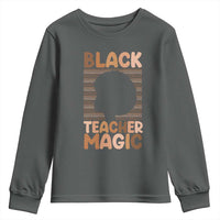 Black Teacher Magic Youth Sweatshirt Empowering African American Pride Teacher Gift - Wonder Print Shop