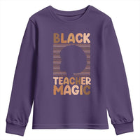 Black Teacher Magic Youth Sweatshirt Empowering African American Pride Teacher Gift - Wonder Print Shop