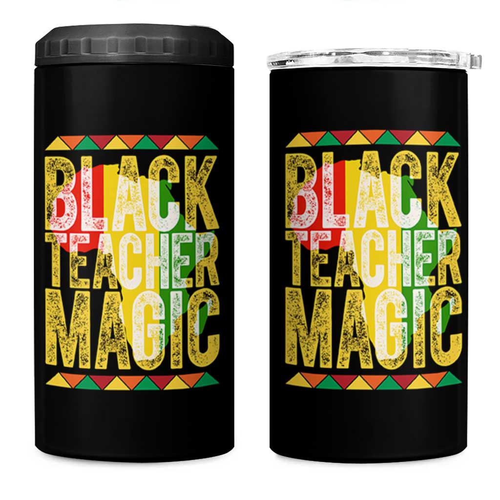 Black History Month Gift 4 in 1 Can Cooler Tumbler Black Teacher Magic - Wonder Print Shop