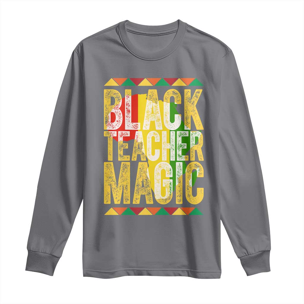 Black History Month Gift Long Sleeve Shirt Black Teacher Magic - Wonder Print Shop