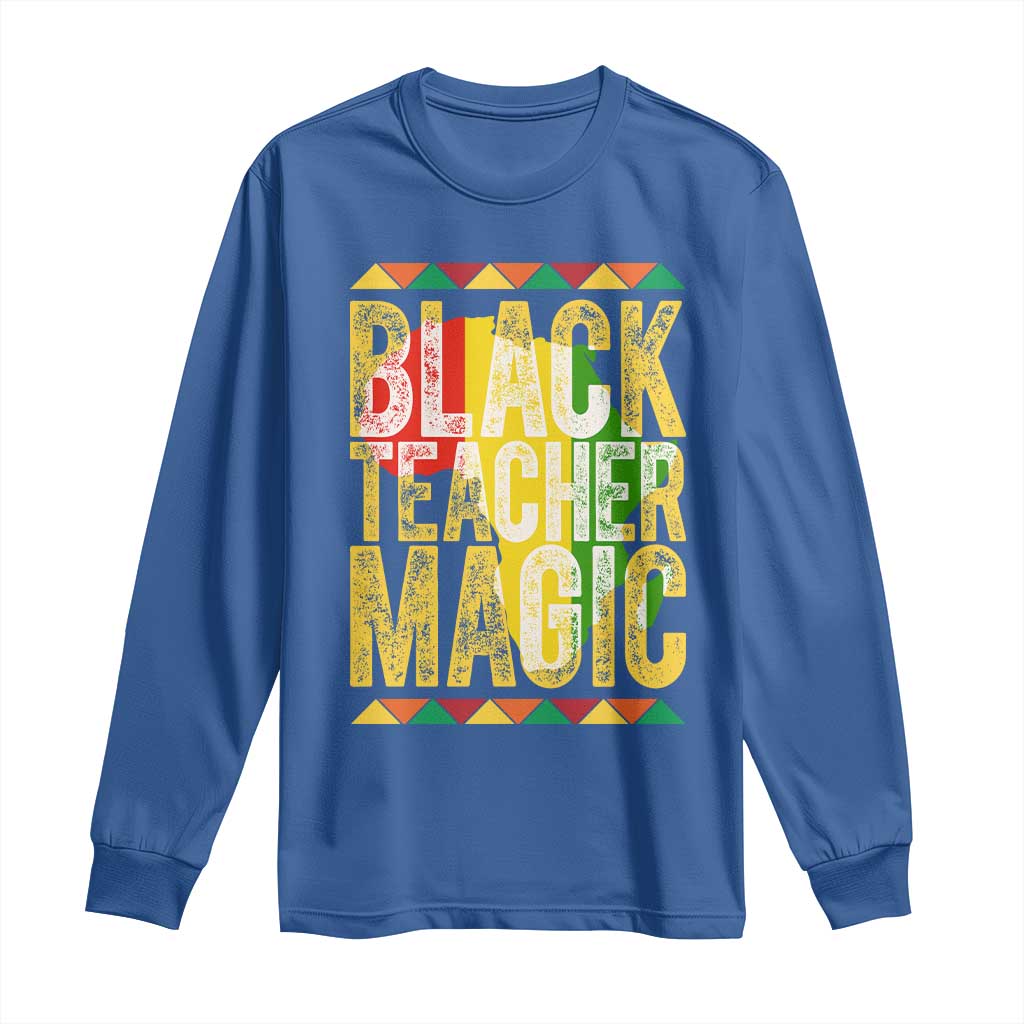 Black History Month Gift Long Sleeve Shirt Black Teacher Magic - Wonder Print Shop