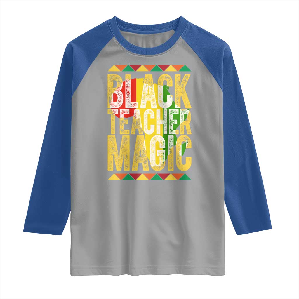 Black History Month Gift Raglan Shirt Black Teacher Magic - Wonder Print Shop