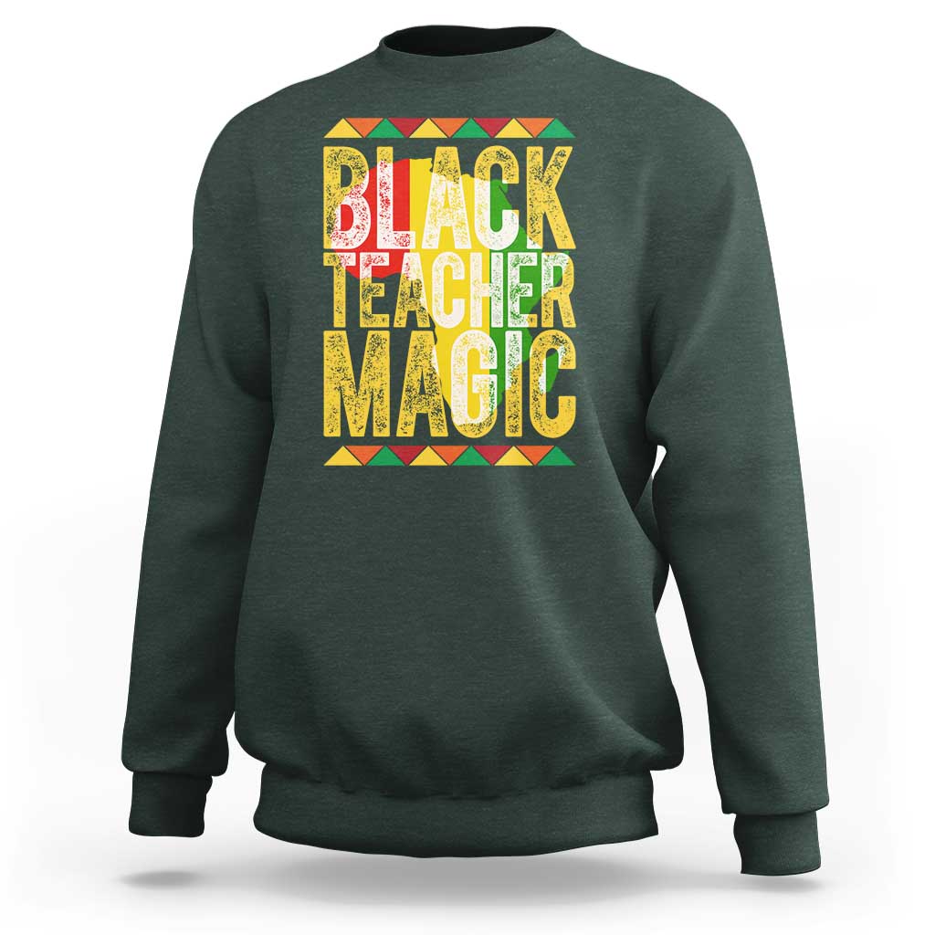 Black History Month Gift Sweatshirt Black Teacher Magic - Wonder Print Shop