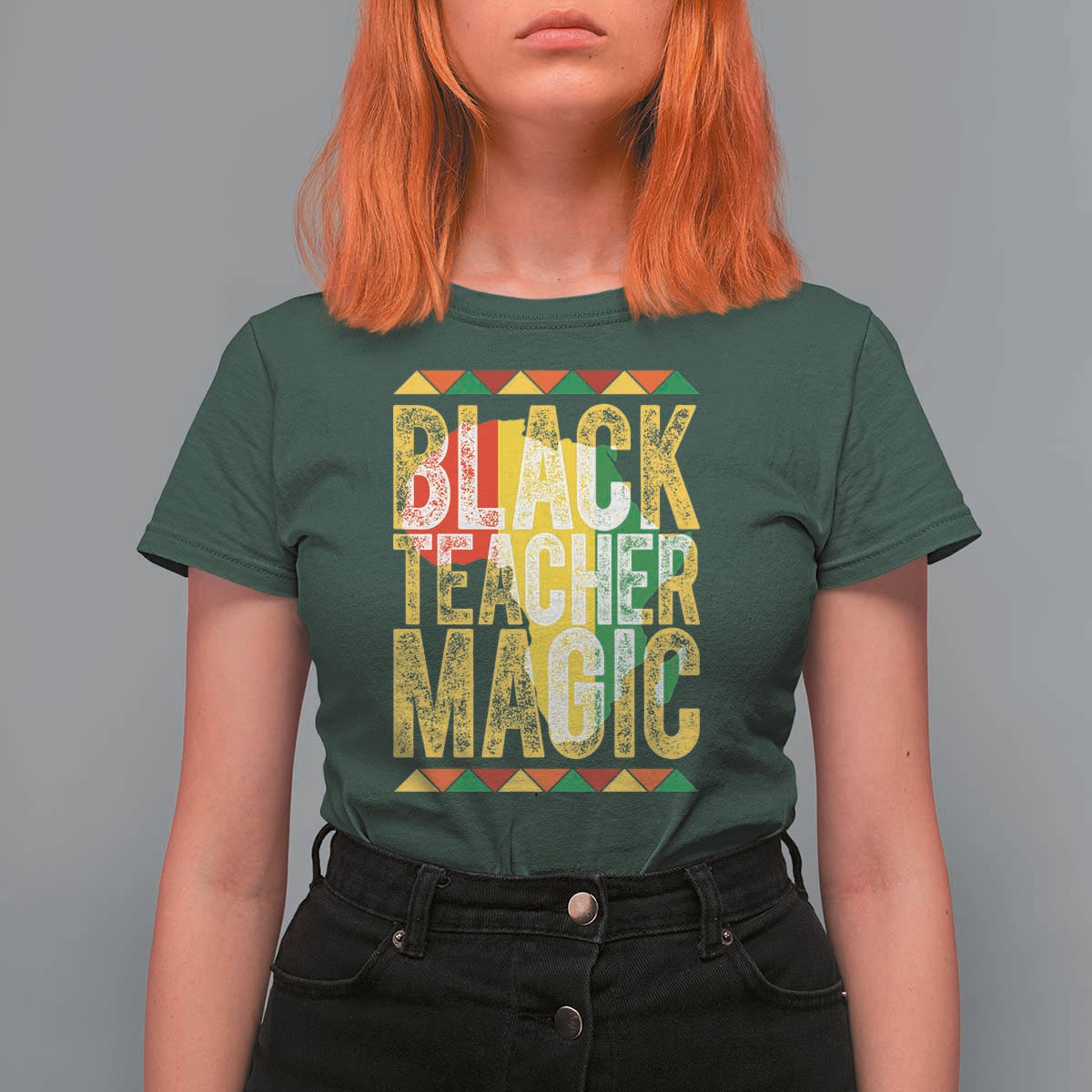 Black History Month Gift T Shirt For Women Black Teacher Magic - Wonder Print Shop