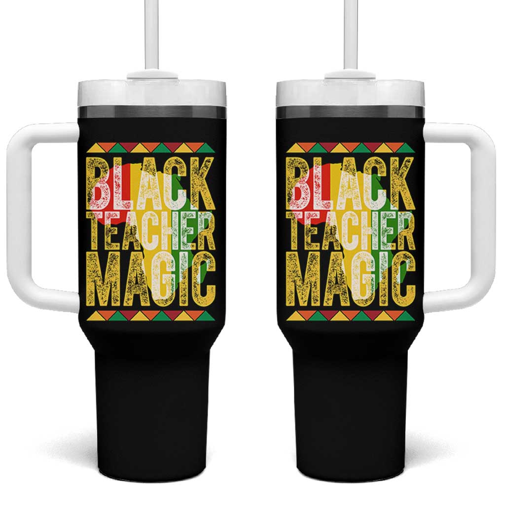Black History Month Gift Tumbler With Handle Black Teacher Magic - Wonder Print Shop