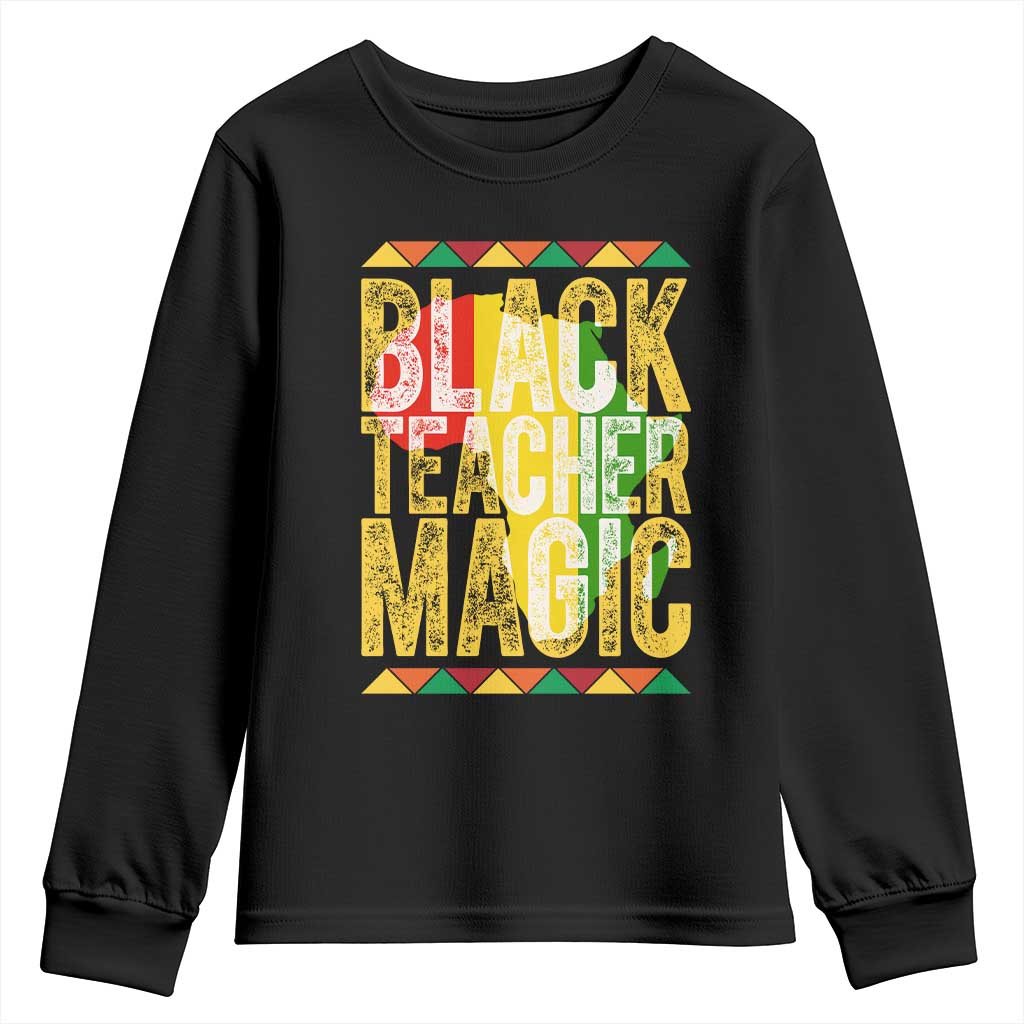 Black History Month Gift Youth Sweatshirt Black Teacher Magic - Wonder Print Shop