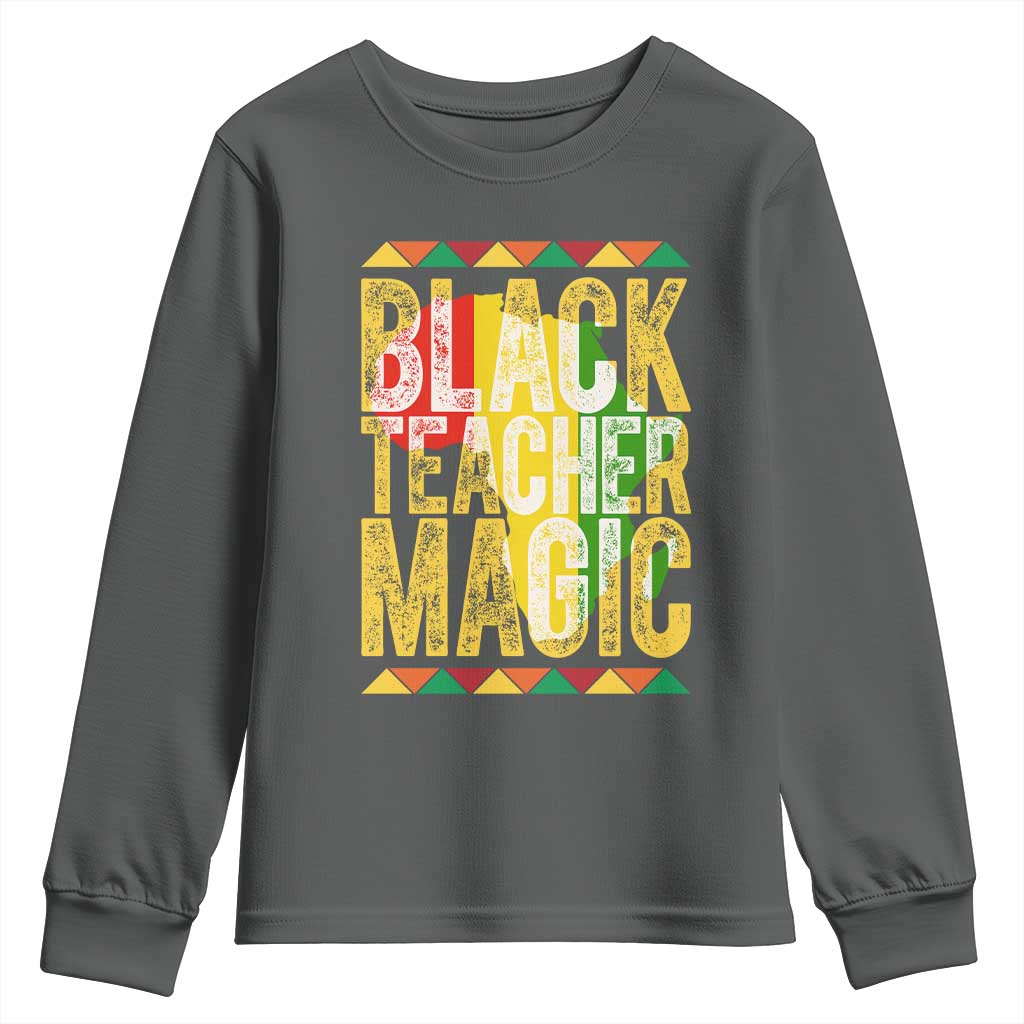 Black History Month Gift Youth Sweatshirt Black Teacher Magic - Wonder Print Shop