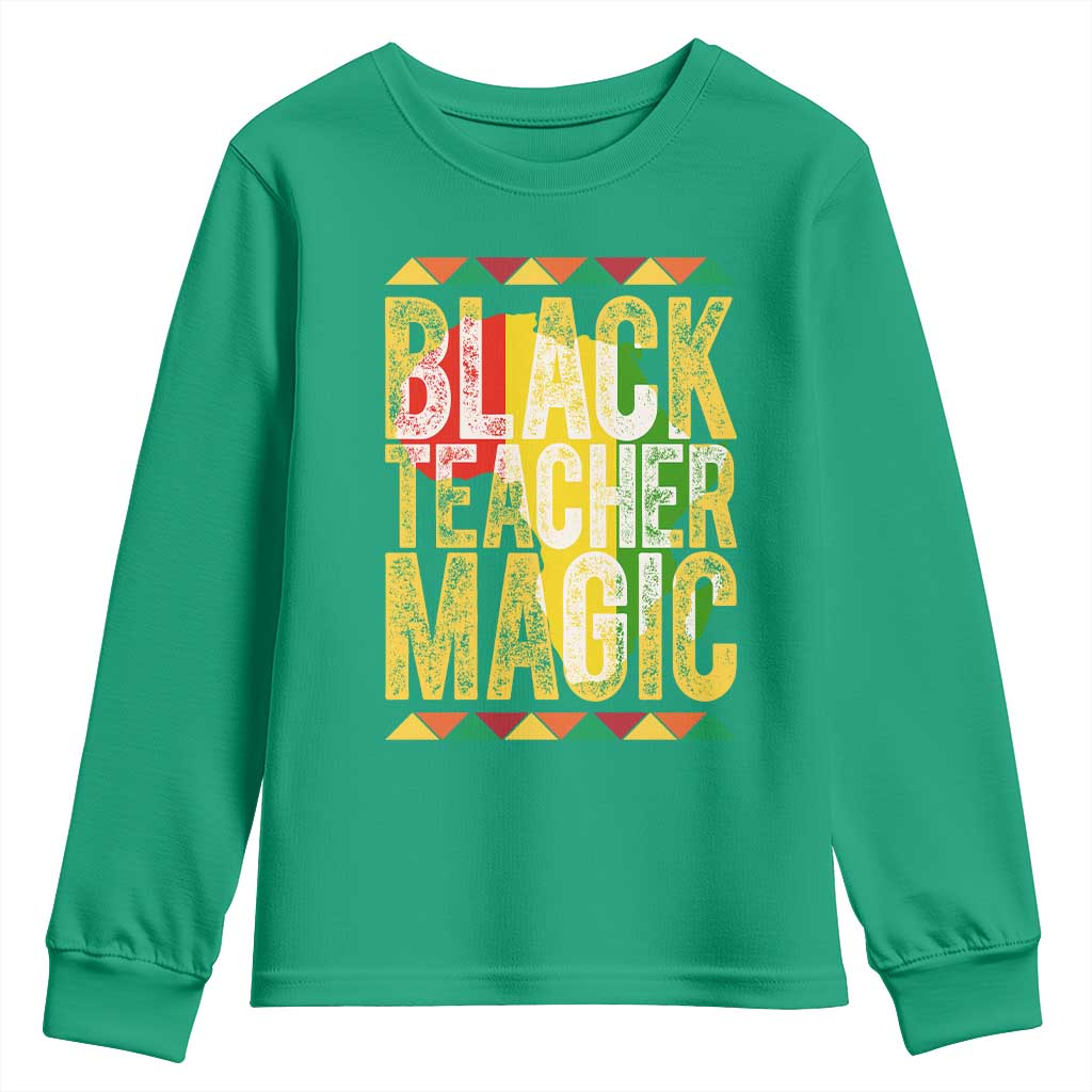 Black History Month Gift Youth Sweatshirt Black Teacher Magic - Wonder Print Shop