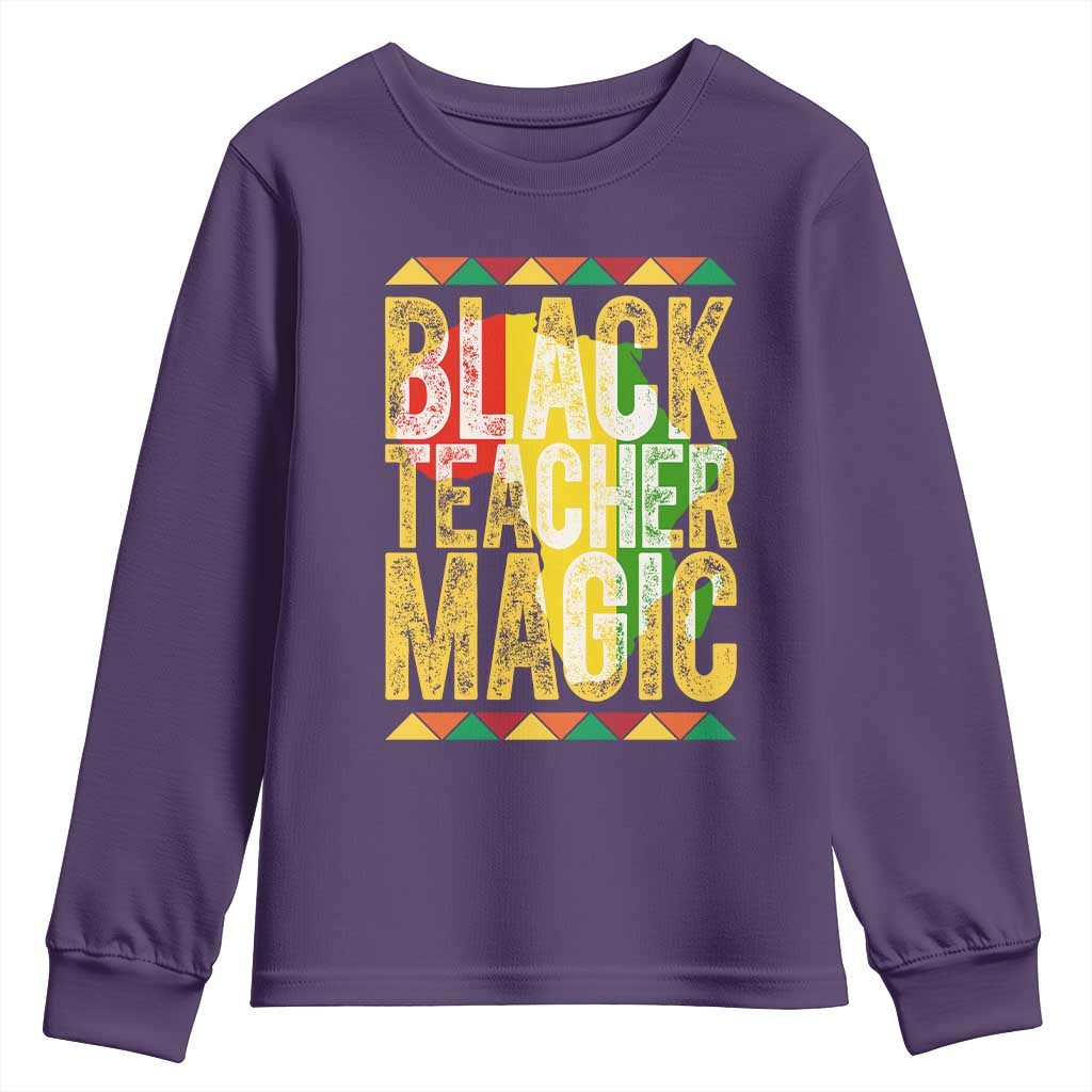 Black History Month Gift Youth Sweatshirt Black Teacher Magic - Wonder Print Shop