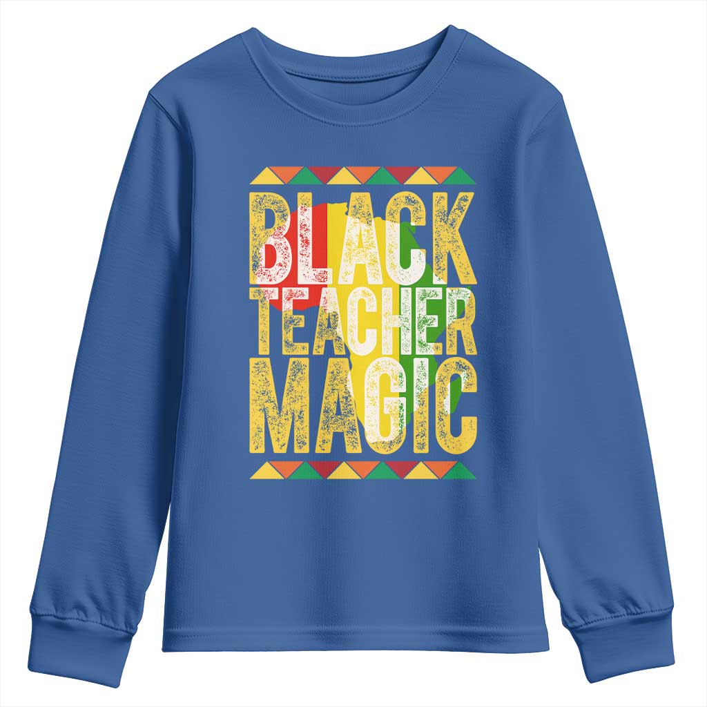 Black History Month Gift Youth Sweatshirt Black Teacher Magic - Wonder Print Shop