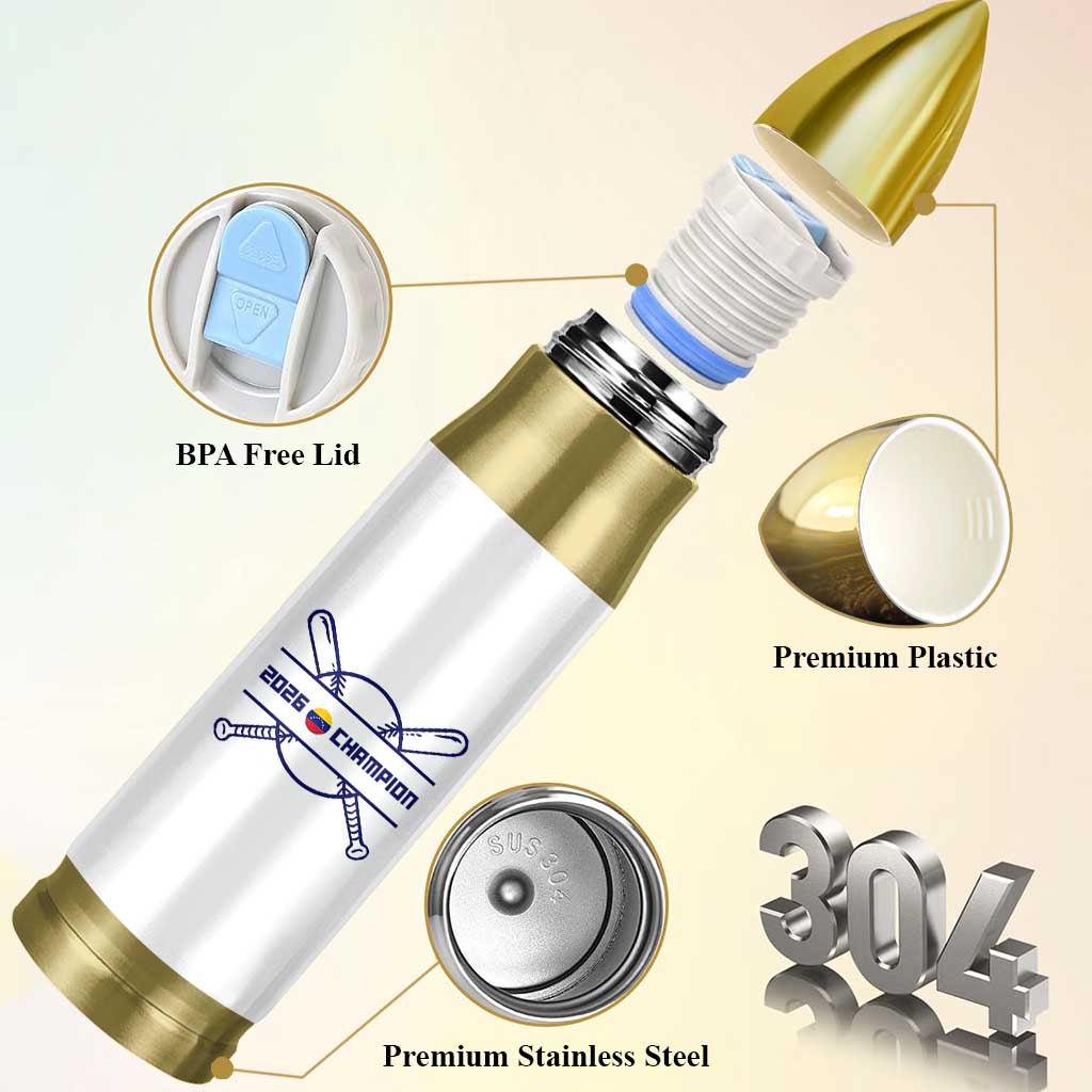 Venezuela Champions 2026 Bullet Tumbler Baseball Pride Gift
