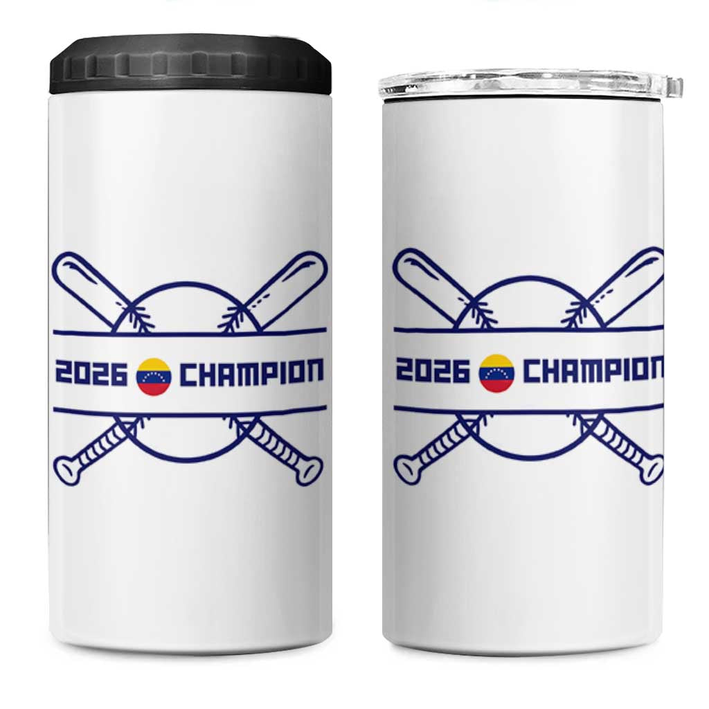Venezuela Champions 2026 4 in 1 Can Cooler Tumbler Baseball Pride Gift