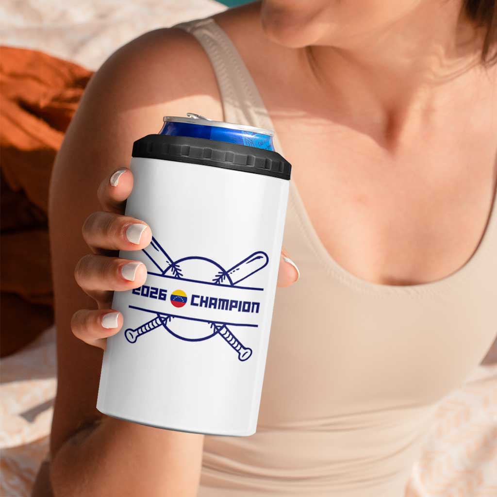 Venezuela Champions 2026 4 in 1 Can Cooler Tumbler Baseball Pride Gift