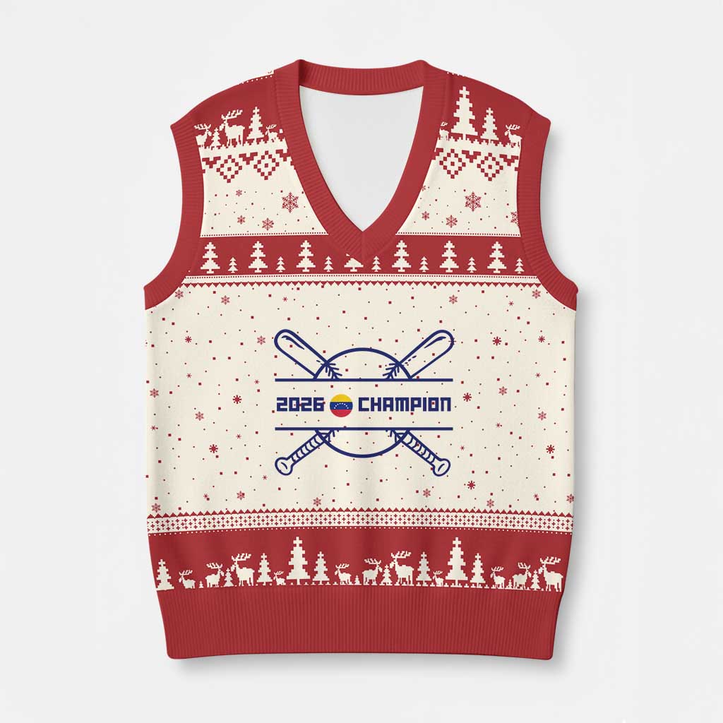 Venezuela Champions 2026 V-Neck Knit Sweater Vest Baseball Pride Gift