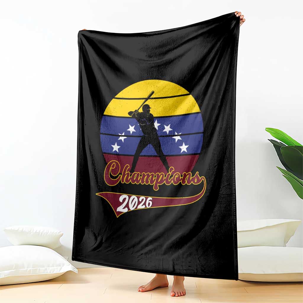 Vintage Venezuela 2026 Champions Throw Blanket Patriotic Baseball Pride Gift