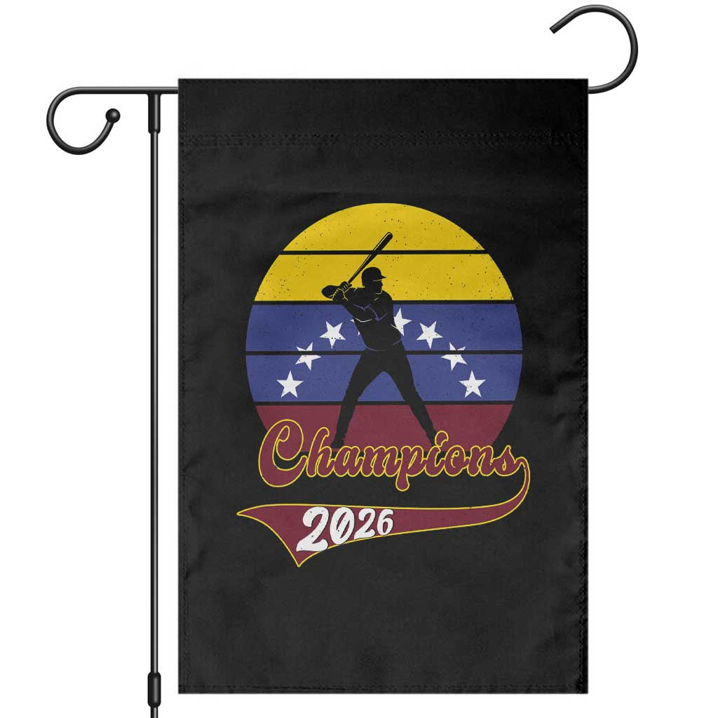 Vintage Venezuela 2026 Champions Garden Flag Patriotic Baseball Pride Gift