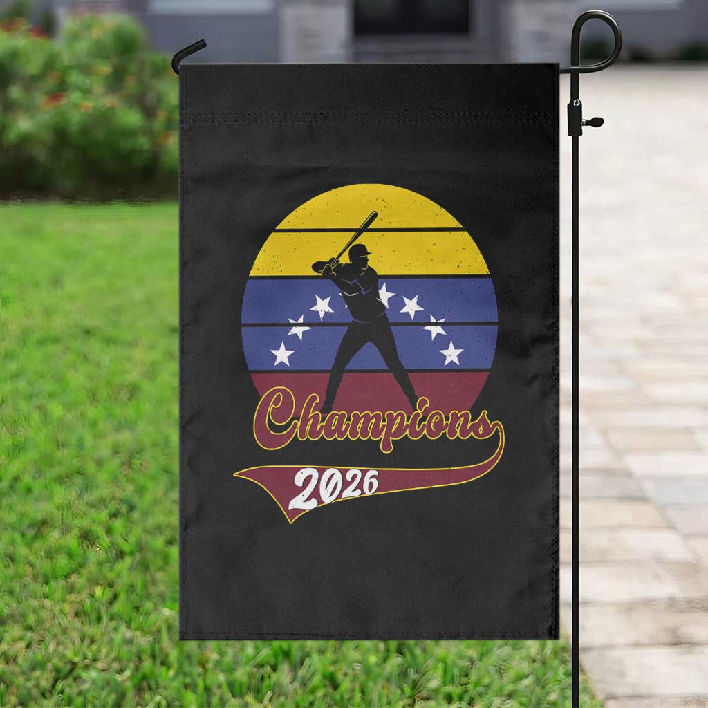 Vintage Venezuela 2026 Champions Garden Flag Patriotic Baseball Pride Gift