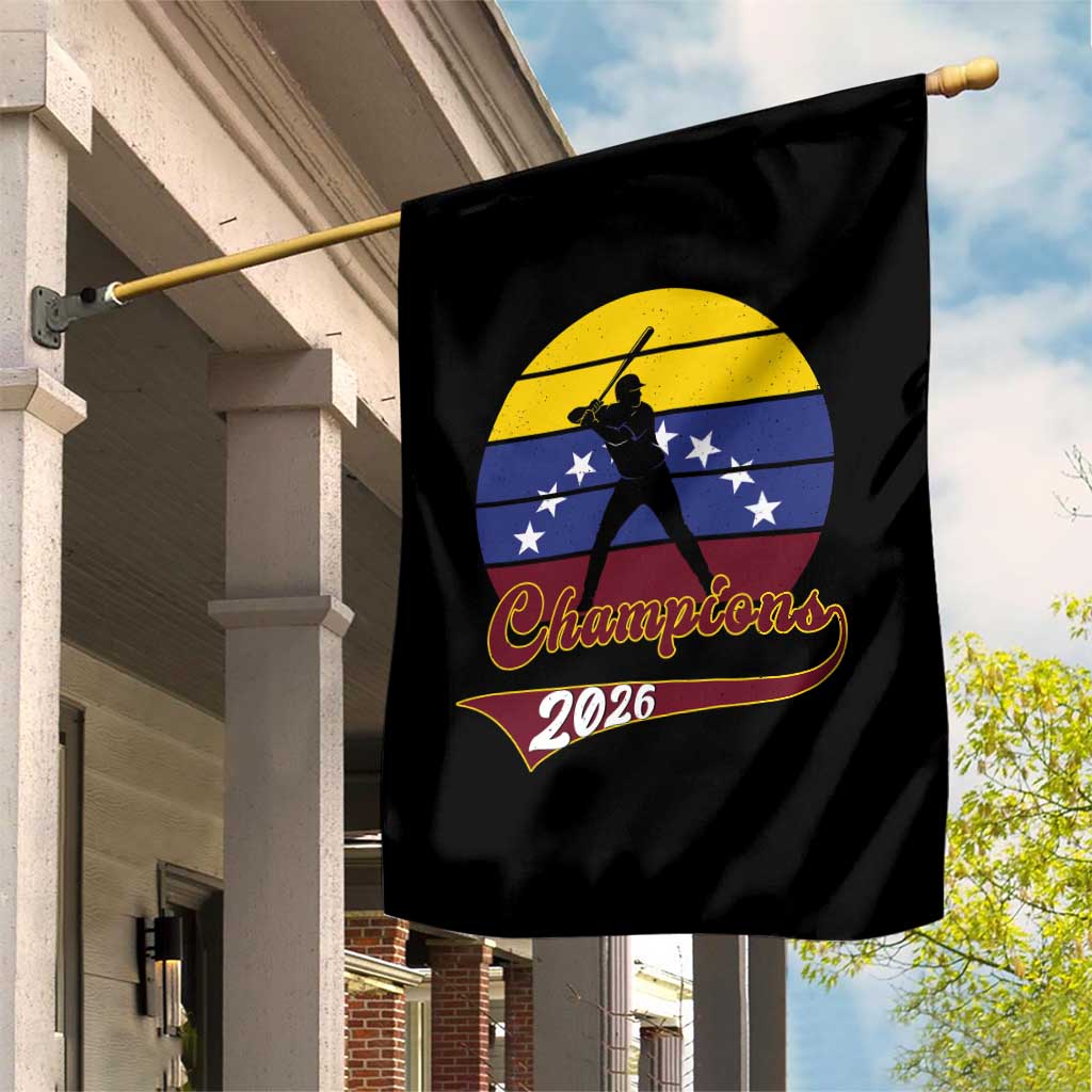 Vintage Venezuela 2026 Champions Garden Flag Patriotic Baseball Pride Gift