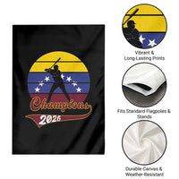 Vintage Venezuela 2026 Champions Garden Flag Patriotic Baseball Pride Gift