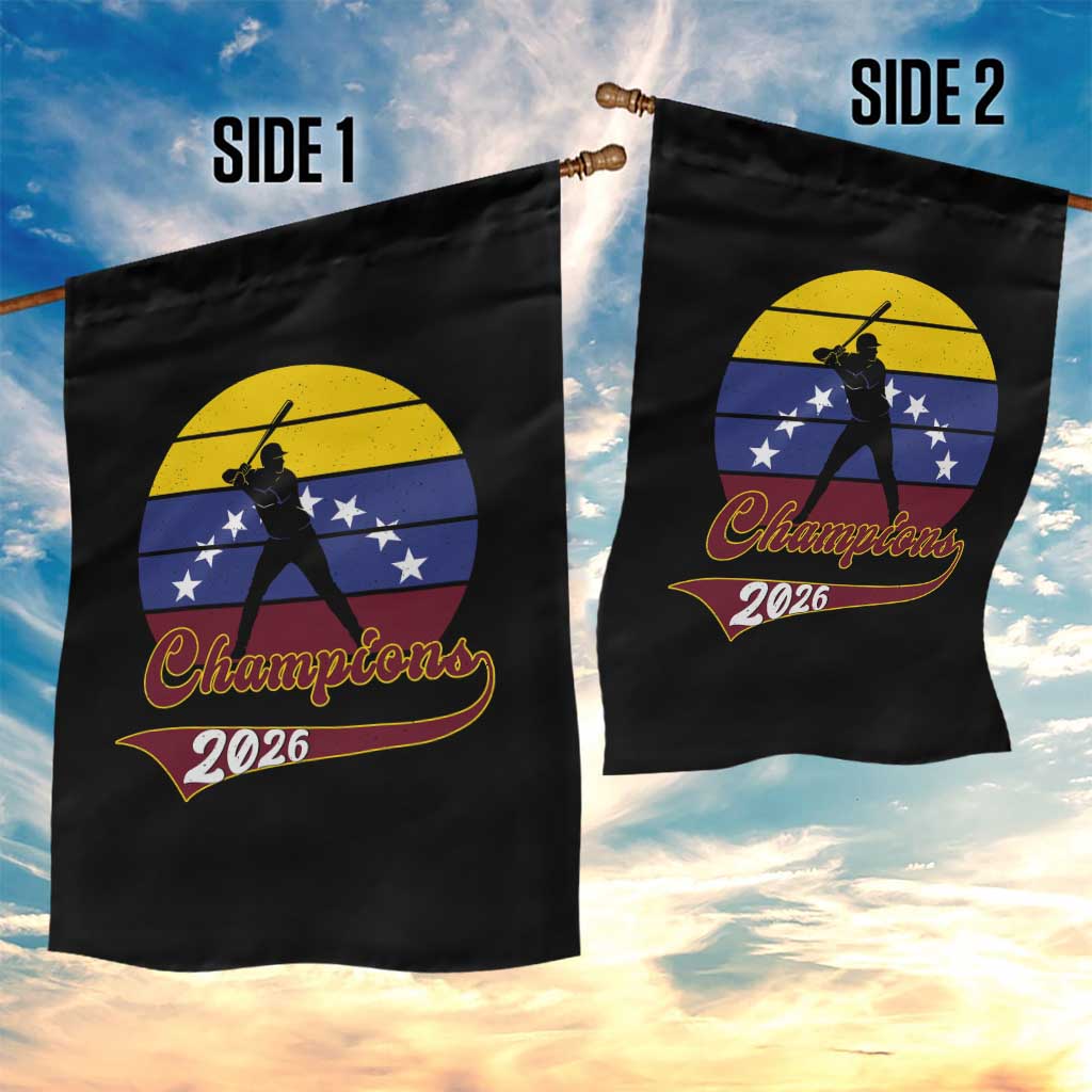 Vintage Venezuela 2026 Champions Garden Flag Patriotic Baseball Pride Gift