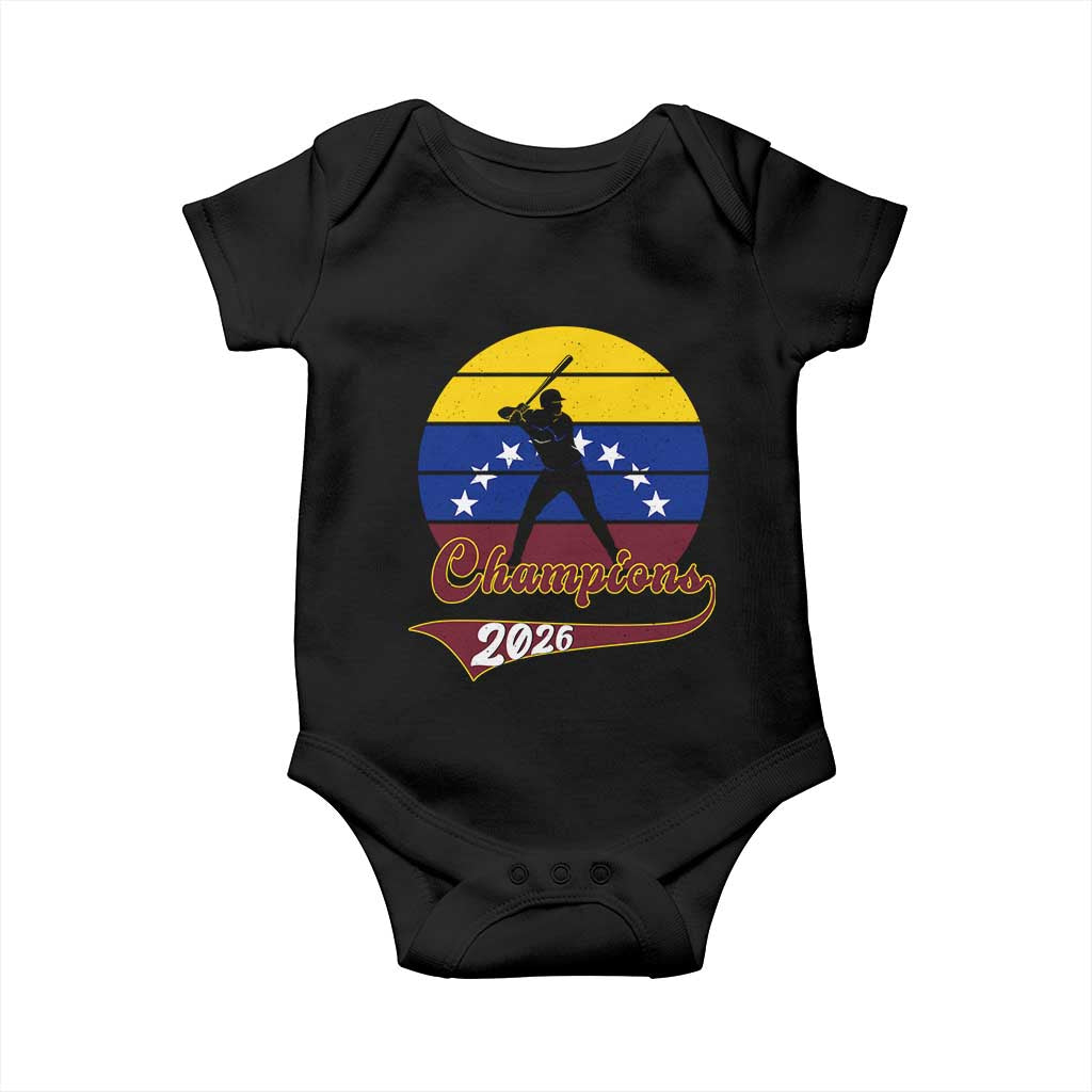 Vintage Venezuela 2026 Champions Baby Onesie Patriotic Baseball Pride Gift