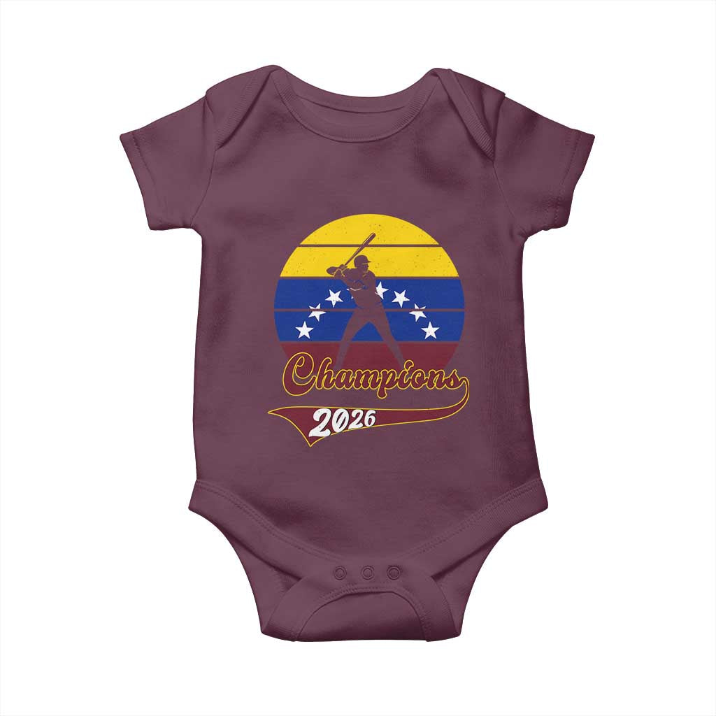Vintage Venezuela 2026 Champions Baby Onesie Patriotic Baseball Pride Gift