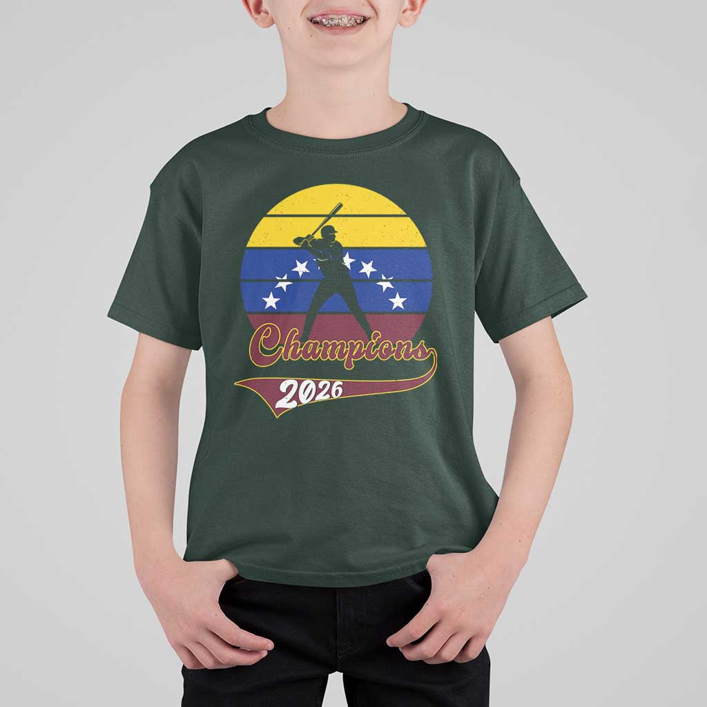 Vintage Venezuela 2026 Champions T Shirt For Kid Patriotic Baseball Pride Gift