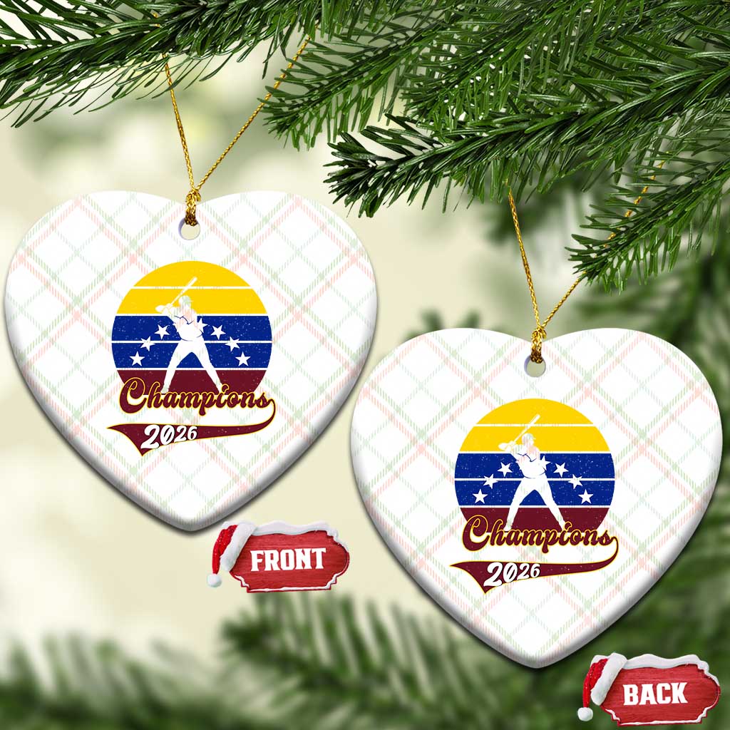 Vintage Venezuela 2026 Champions Ceramic Ornament Patriotic Baseball Pride Gift