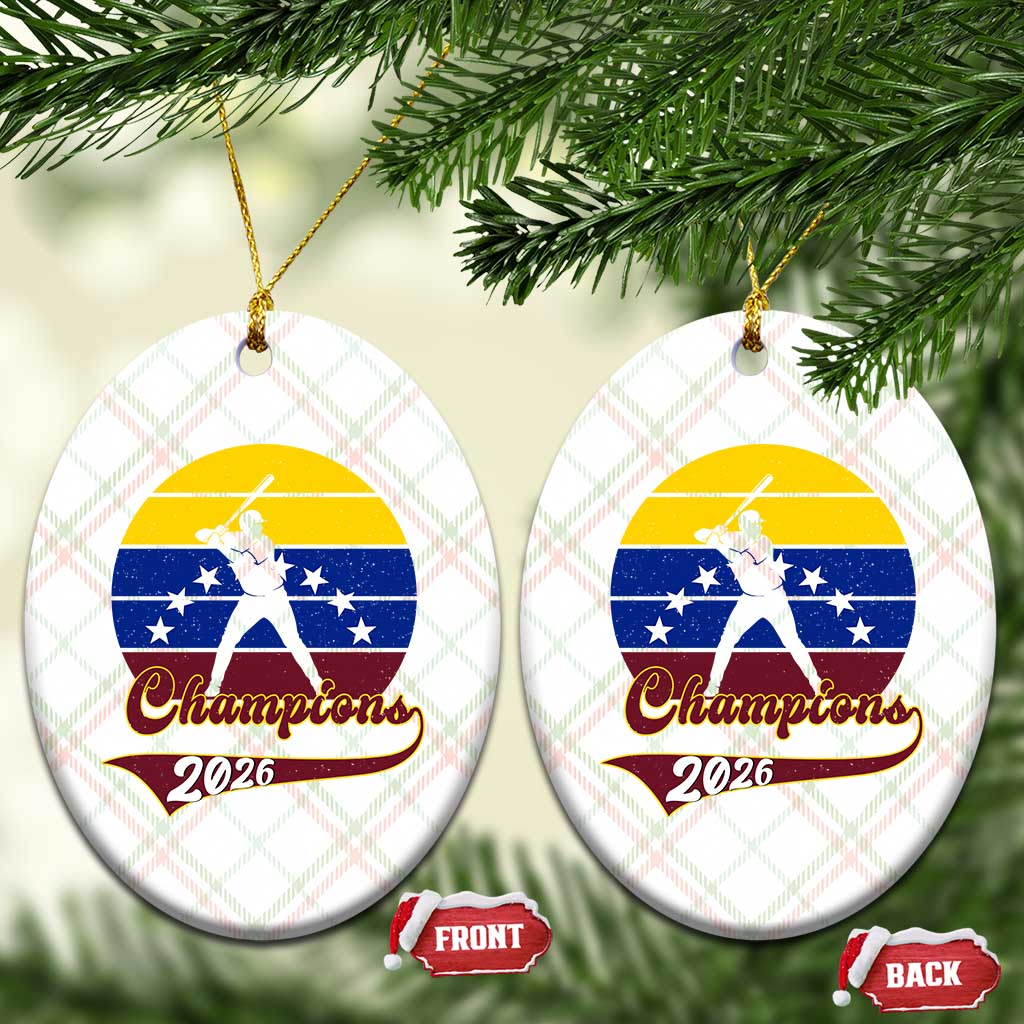 Vintage Venezuela 2026 Champions Ceramic Ornament Patriotic Baseball Pride Gift
