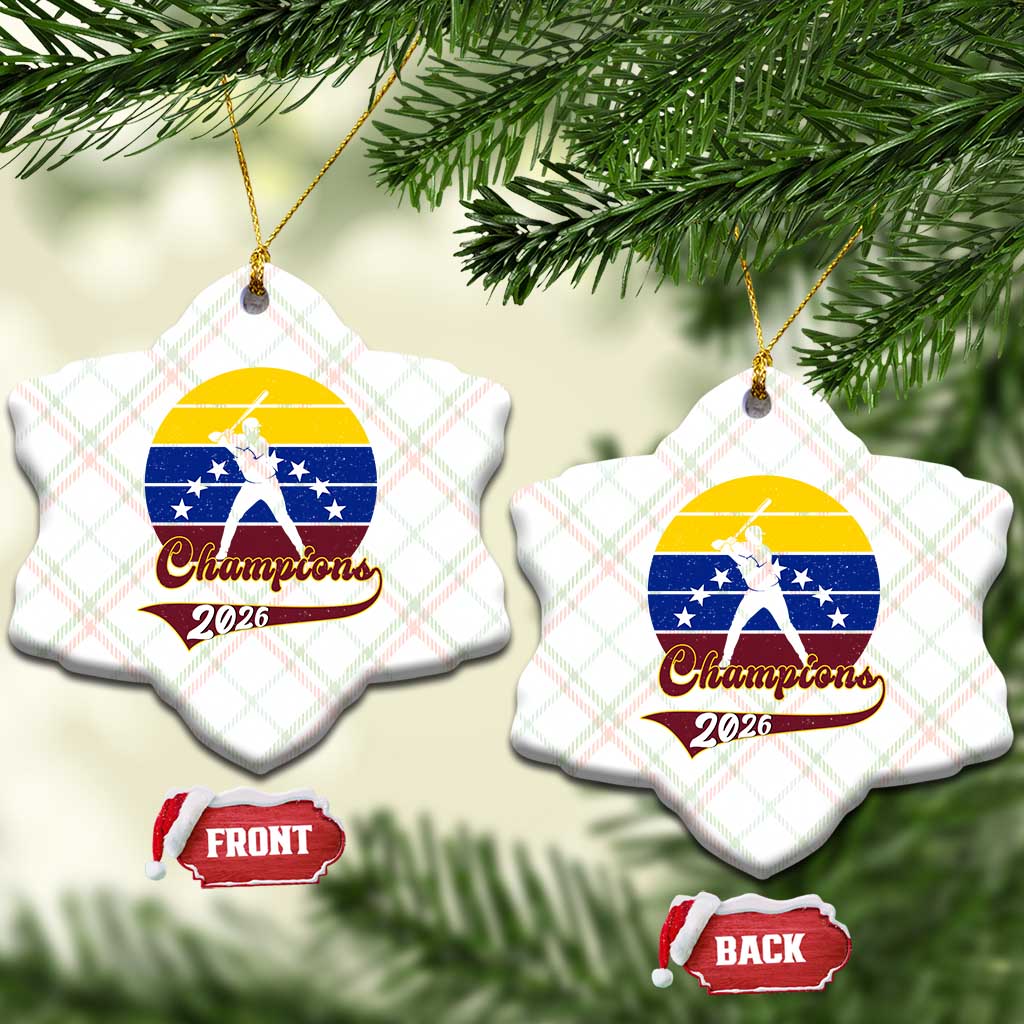 Vintage Venezuela 2026 Champions Ceramic Ornament Patriotic Baseball Pride Gift