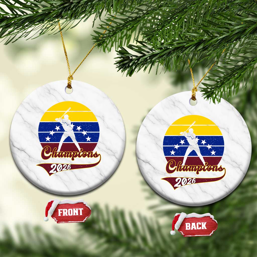 Vintage Venezuela 2026 Champions Ceramic Ornament Patriotic Baseball Pride Gift