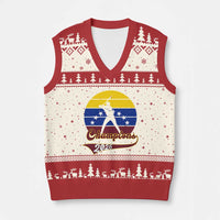Vintage Venezuela 2026 Champions V-Neck Knit Sweater Vest Patriotic Baseball Pride Gift
