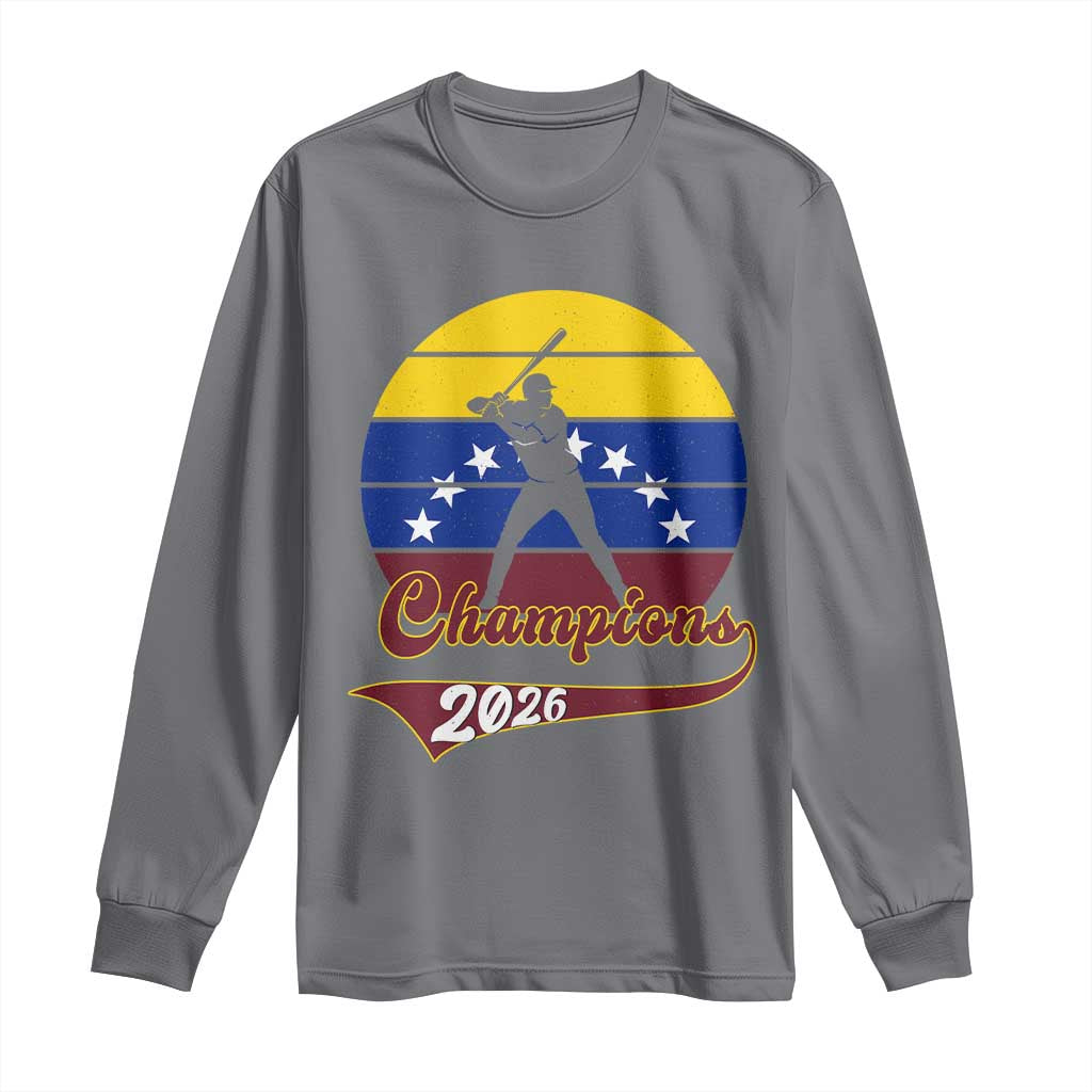 Vintage Venezuela 2026 Champions Long Sleeve Shirt Patriotic Baseball Pride Gift