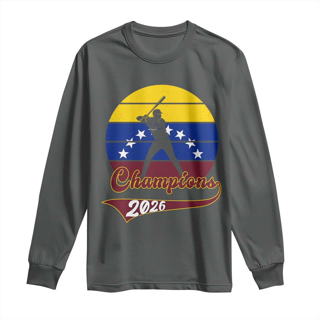 Vintage Venezuela 2026 Champions Long Sleeve Shirt Patriotic Baseball Pride Gift
