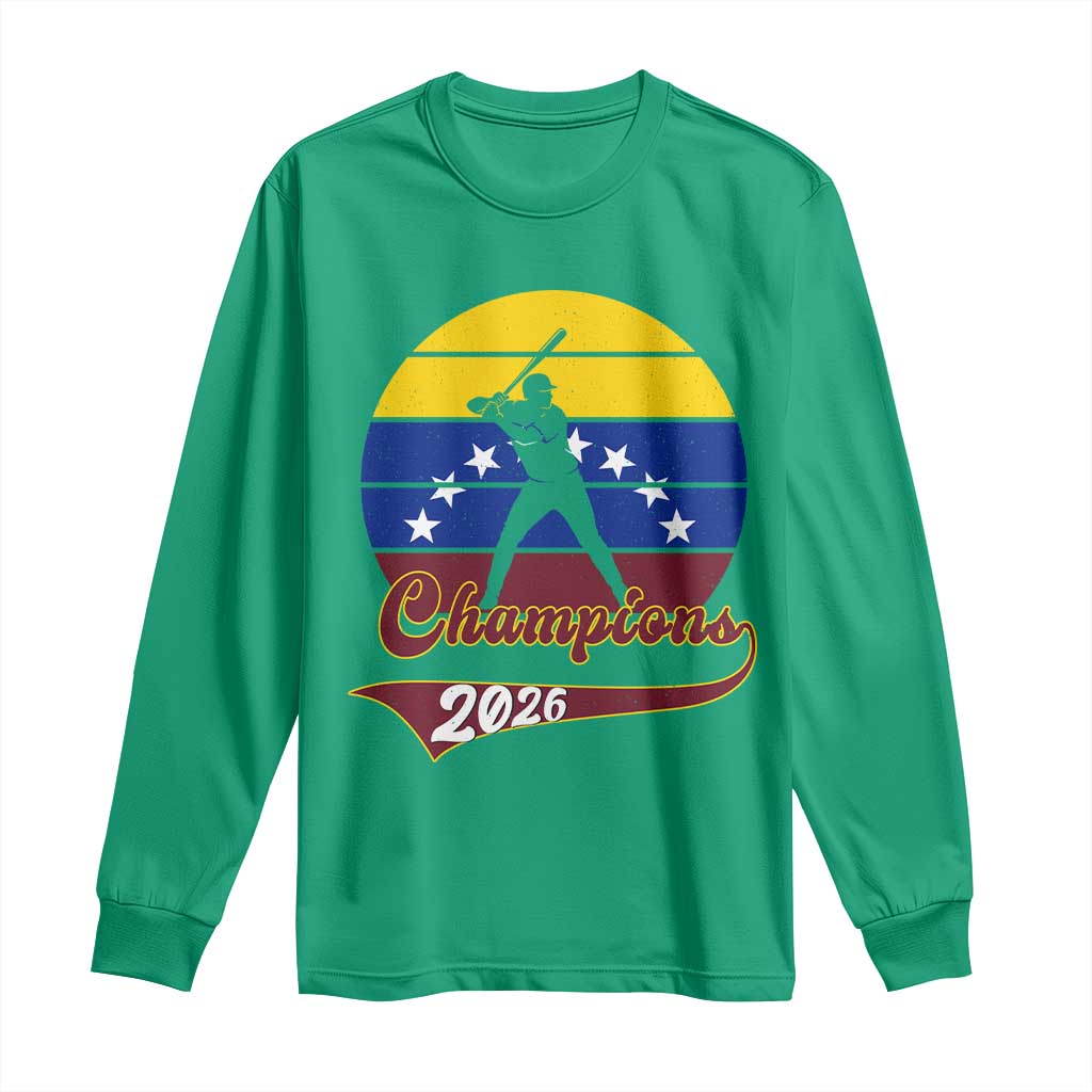 Vintage Venezuela 2026 Champions Long Sleeve Shirt Patriotic Baseball Pride Gift