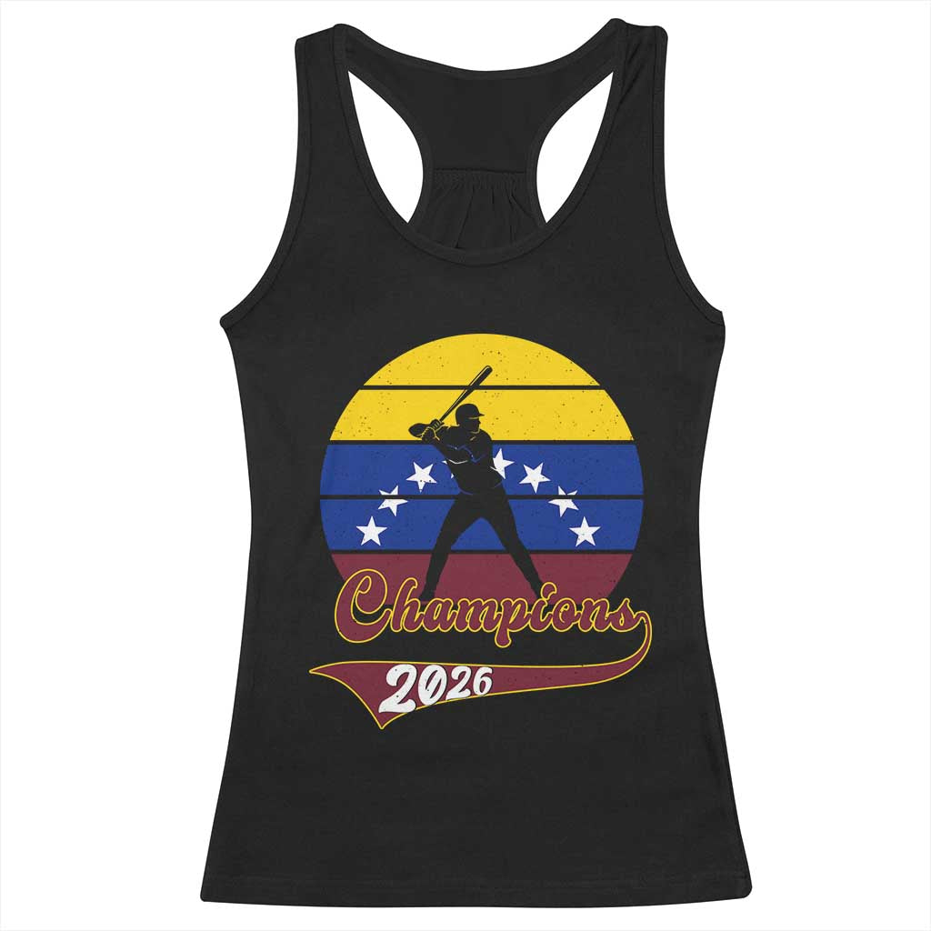 Vintage Venezuela 2026 Champions Racerback Tank Top Patriotic Baseball Pride Gift