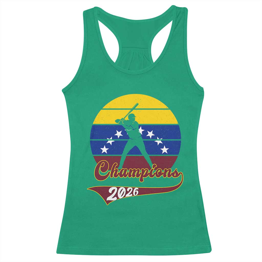 Vintage Venezuela 2026 Champions Racerback Tank Top Patriotic Baseball Pride Gift