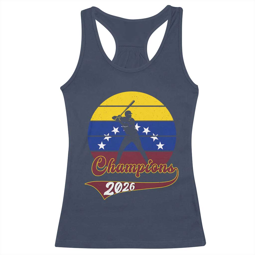 Vintage Venezuela 2026 Champions Racerback Tank Top Patriotic Baseball Pride Gift