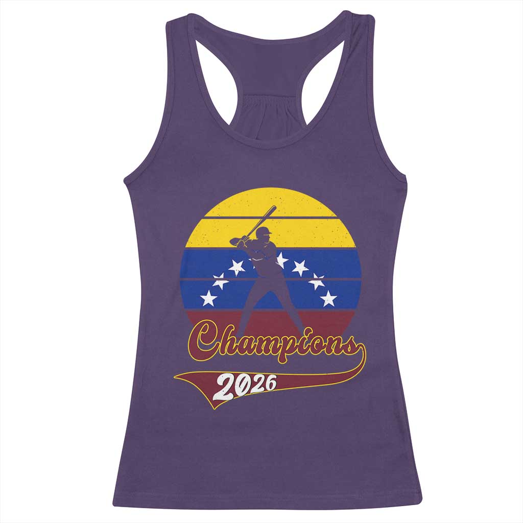 Vintage Venezuela 2026 Champions Racerback Tank Top Patriotic Baseball Pride Gift