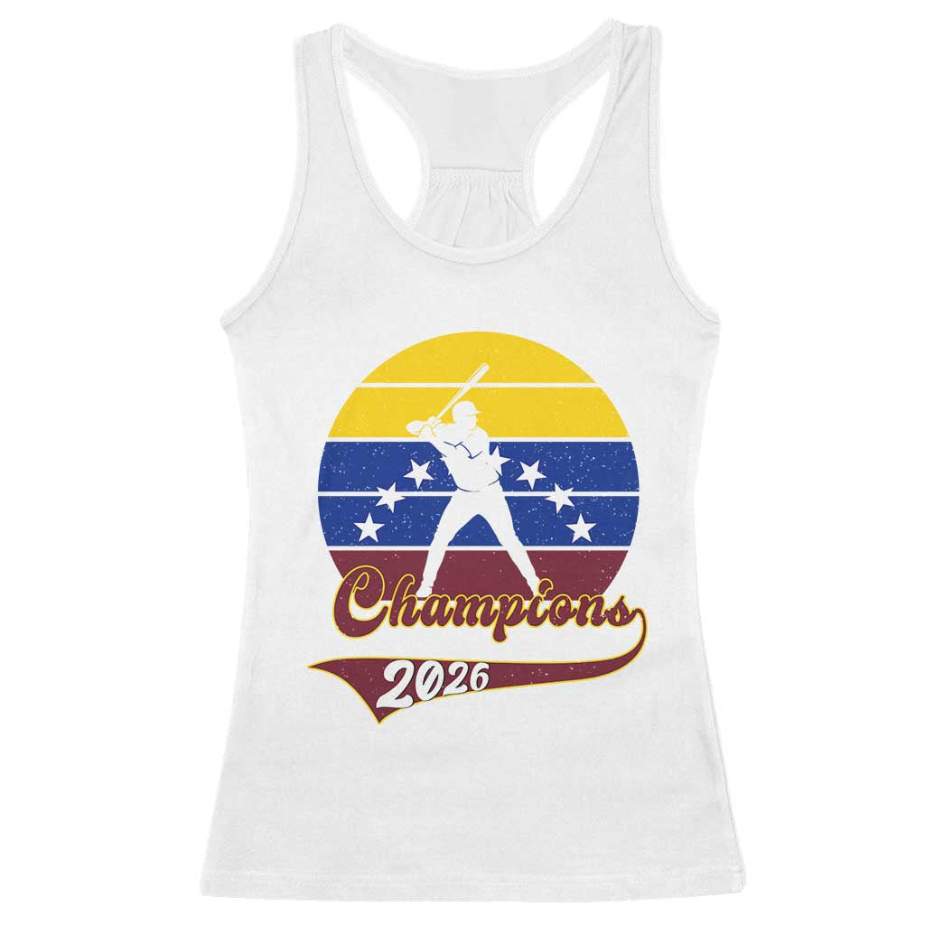 Vintage Venezuela 2026 Champions Racerback Tank Top Patriotic Baseball Pride Gift