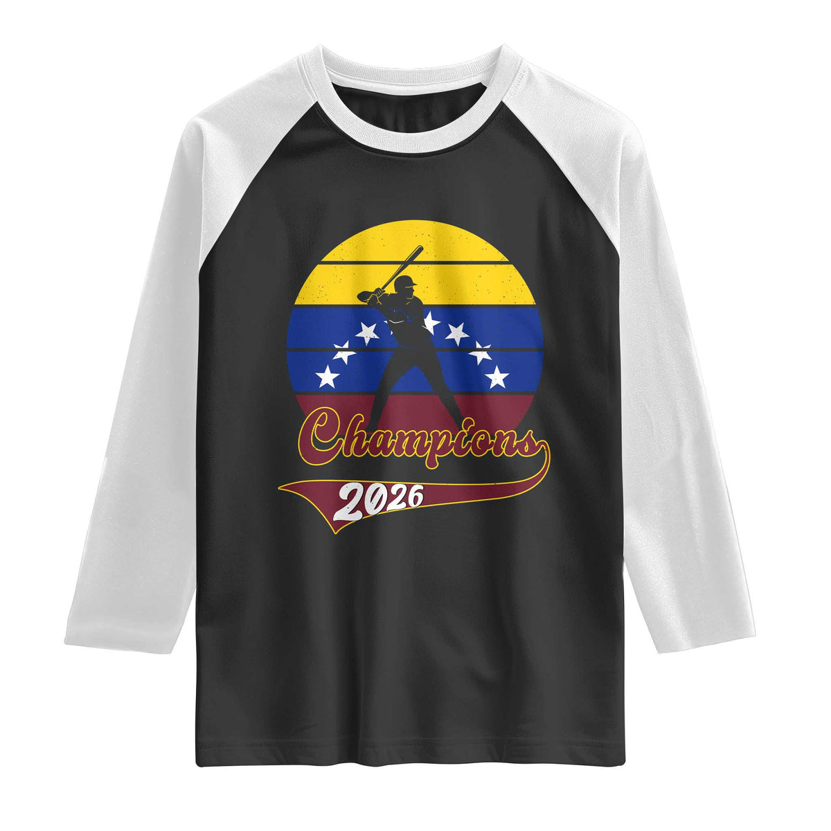 Vintage Venezuela 2026 Champions Raglan Shirt Patriotic Baseball Pride Gift