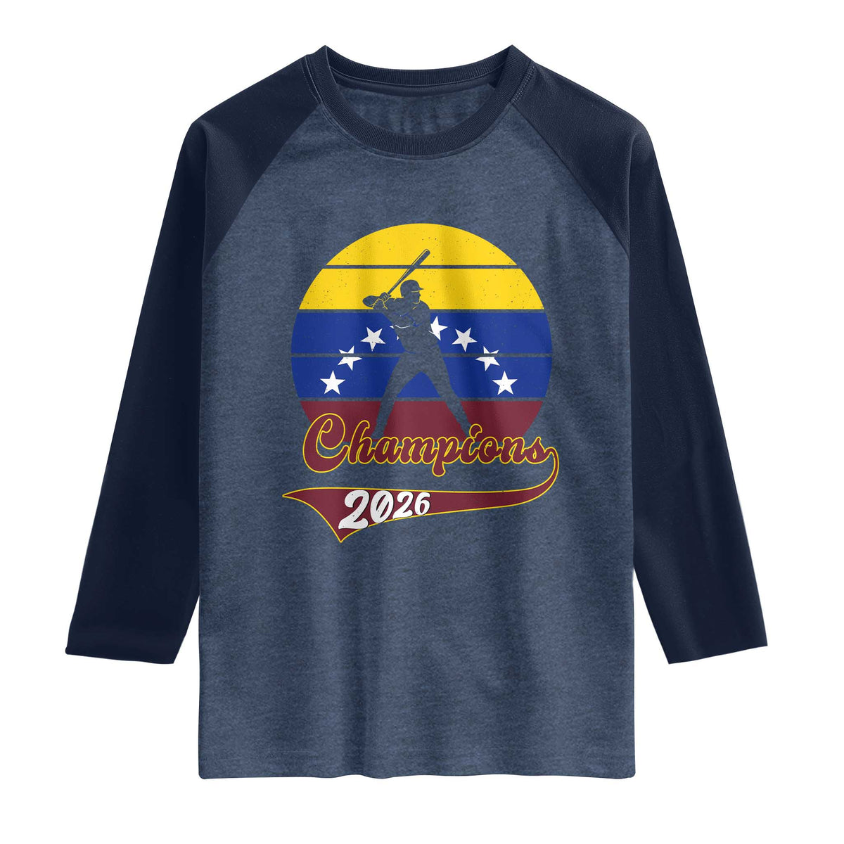 Vintage Venezuela 2026 Champions Raglan Shirt Patriotic Baseball Pride Gift