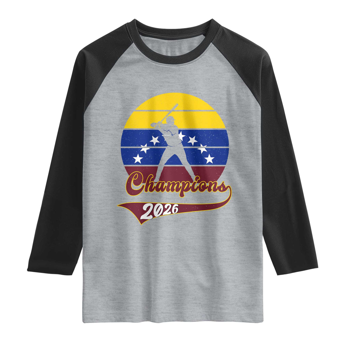 Vintage Venezuela 2026 Champions Raglan Shirt Patriotic Baseball Pride Gift