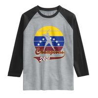 Vintage Venezuela 2026 Champions Raglan Shirt Patriotic Baseball Pride Gift