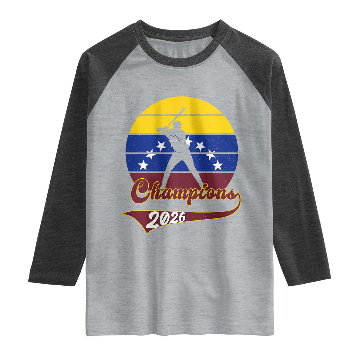 Vintage Venezuela 2026 Champions Raglan Shirt Patriotic Baseball Pride Gift