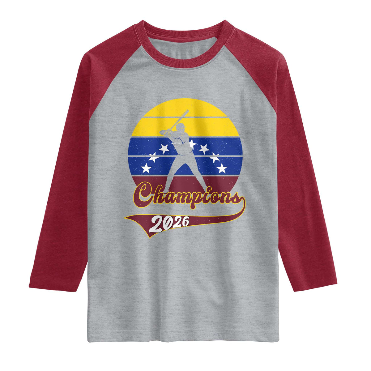 Vintage Venezuela 2026 Champions Raglan Shirt Patriotic Baseball Pride Gift